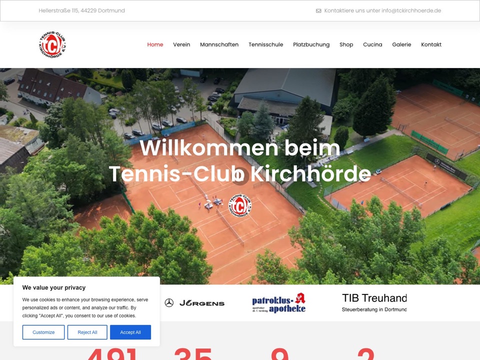 Startseite des Tennis-Club Kirchhörde